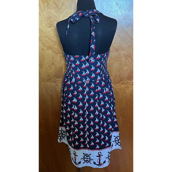 Postmark Anthropologie Dress Windward Nautical Navy Spring Fit & Flare 8 - Picture 9 of 12